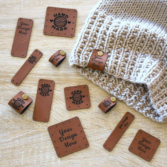 Custom Faux Leather Tags & Patches - Russet