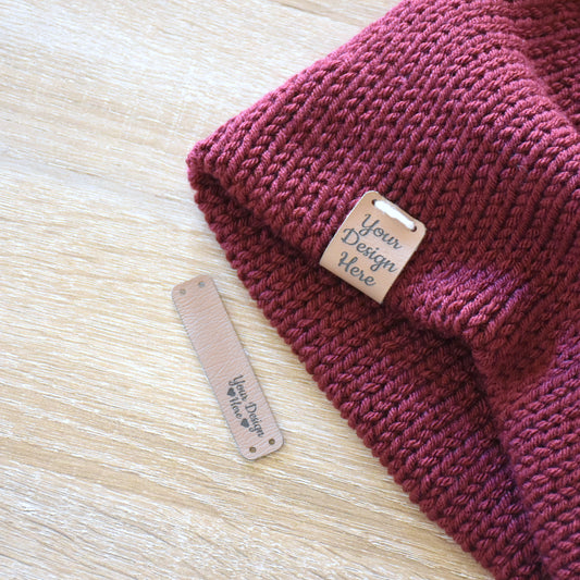 Custom Ultraleather Sew-On Tags - Cashmere