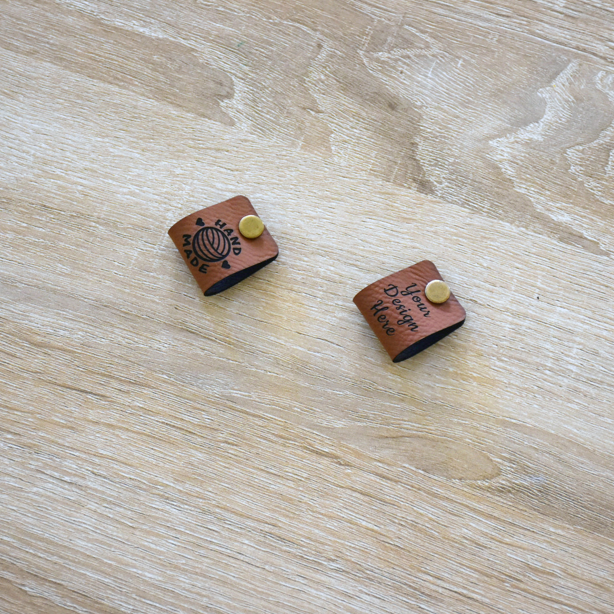 Custom Faux Leather Tags & Patches - Russet