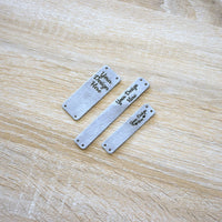 Custom Ultrasuede Sew-On Tags - Gray