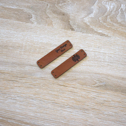 Custom Faux Leather Tags & Patches - Russet