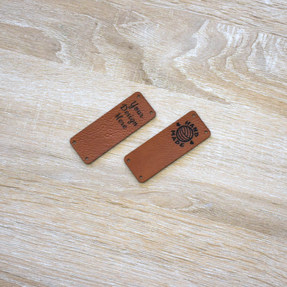 Custom Faux Leather Tags & Patches - Russet