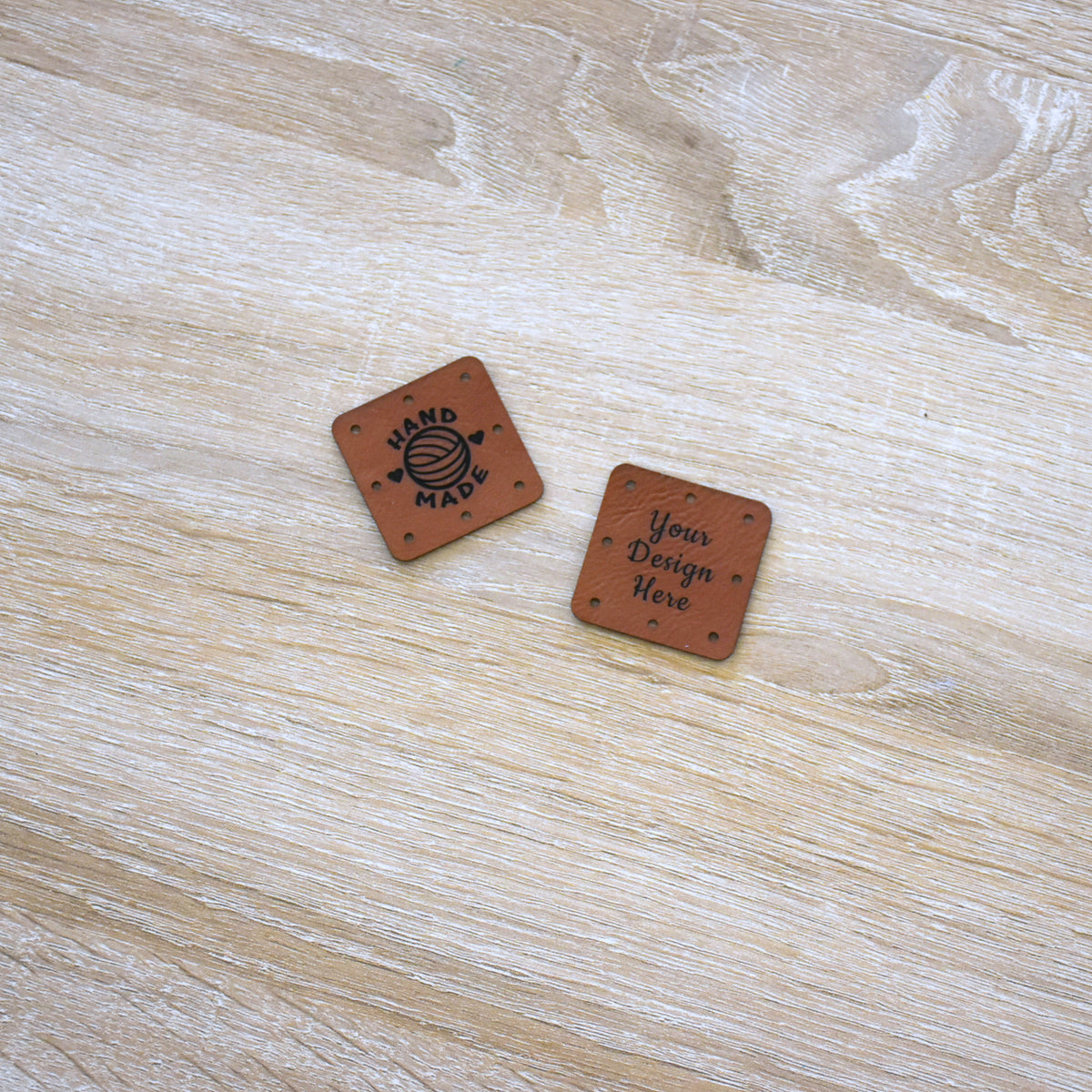 Custom Faux Leather Tags & Patches - Russet