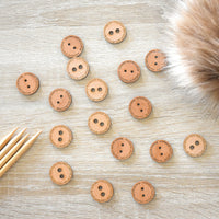 Set of 40 | Wooden Pom Pom Buttons