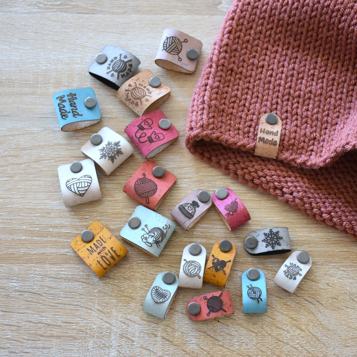 Pre-Made Cork Rivet Tags - Variety Pack