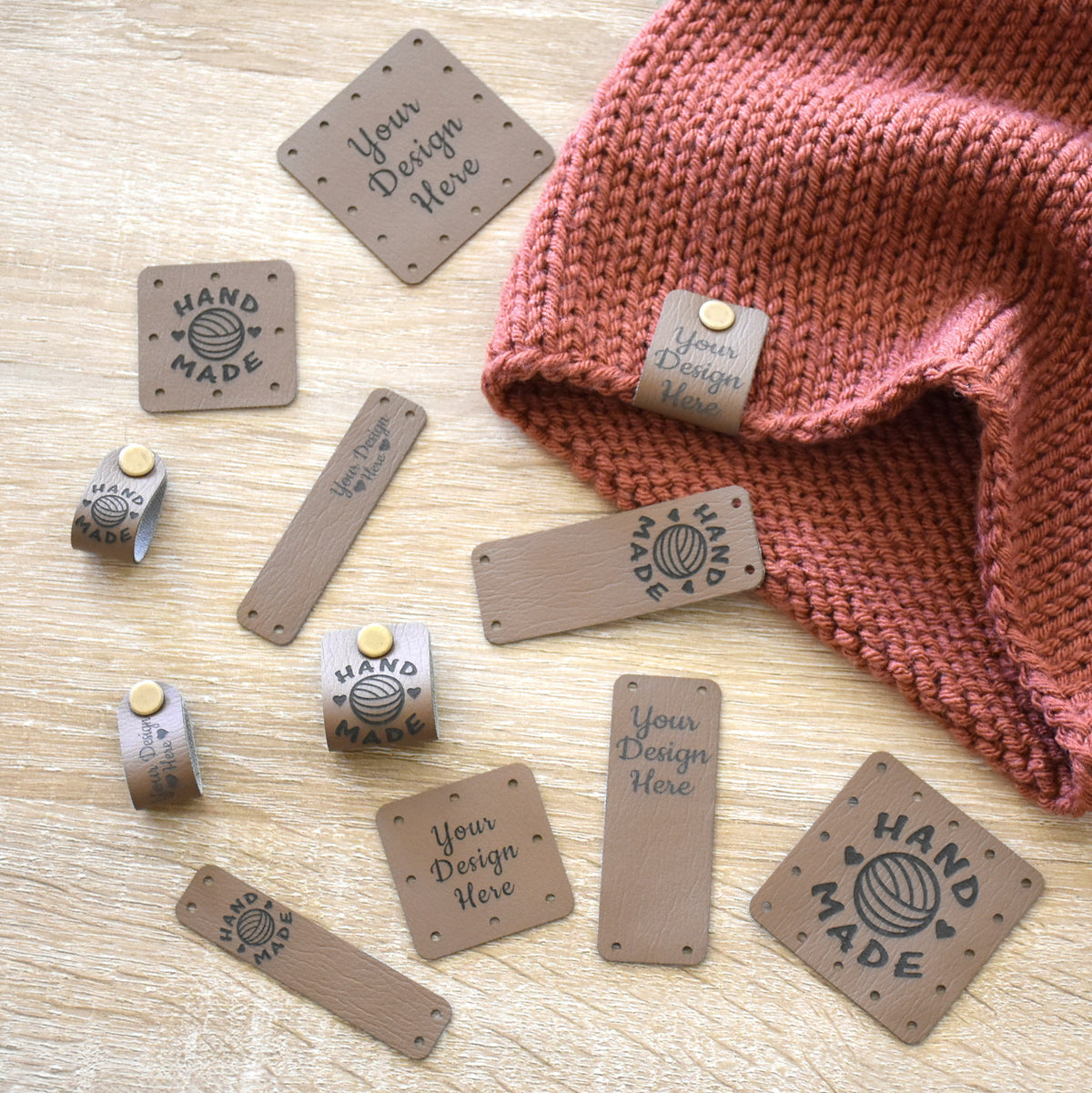 Custom Ultraleather Tags & Patches - Coffee