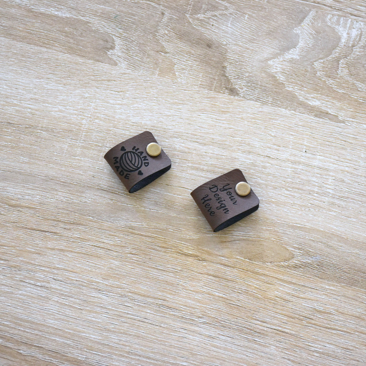 Custom Faux Leather Tags & Patches - Mocha