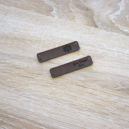 Custom Faux Leather Tags & Patches - Mocha