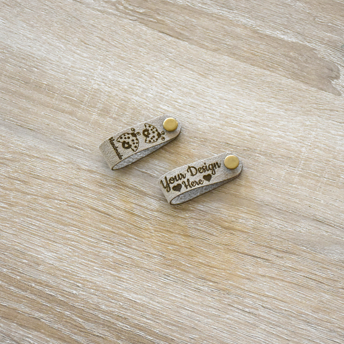 RE - ORDER - Ultrasuede Rivet Tags - Sahara