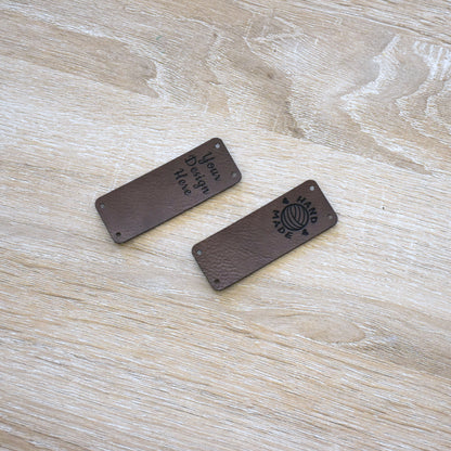 Custom Faux Leather Tags & Patches - Mocha