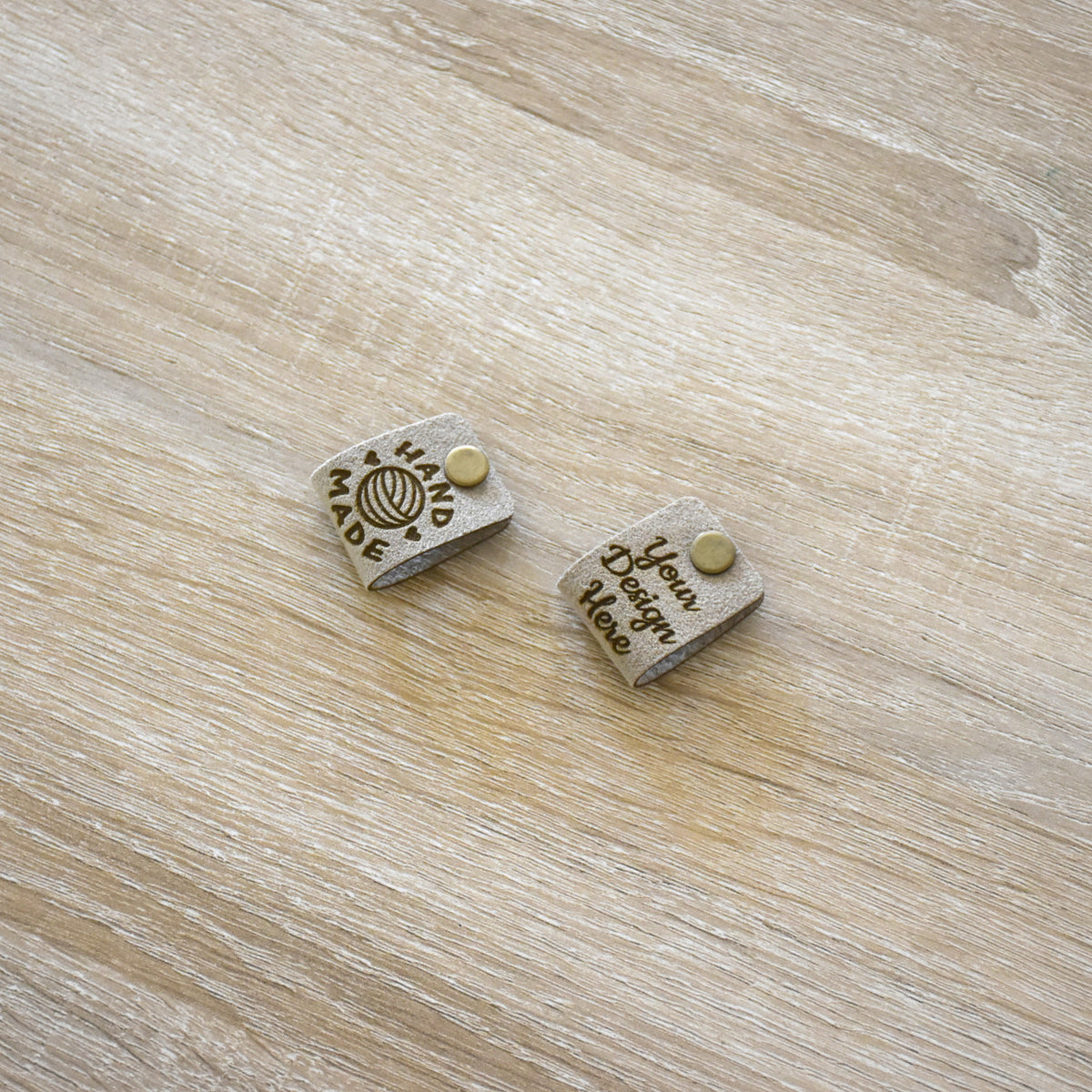 RE - ORDER - Ultrasuede Rivet Tags - Sahara