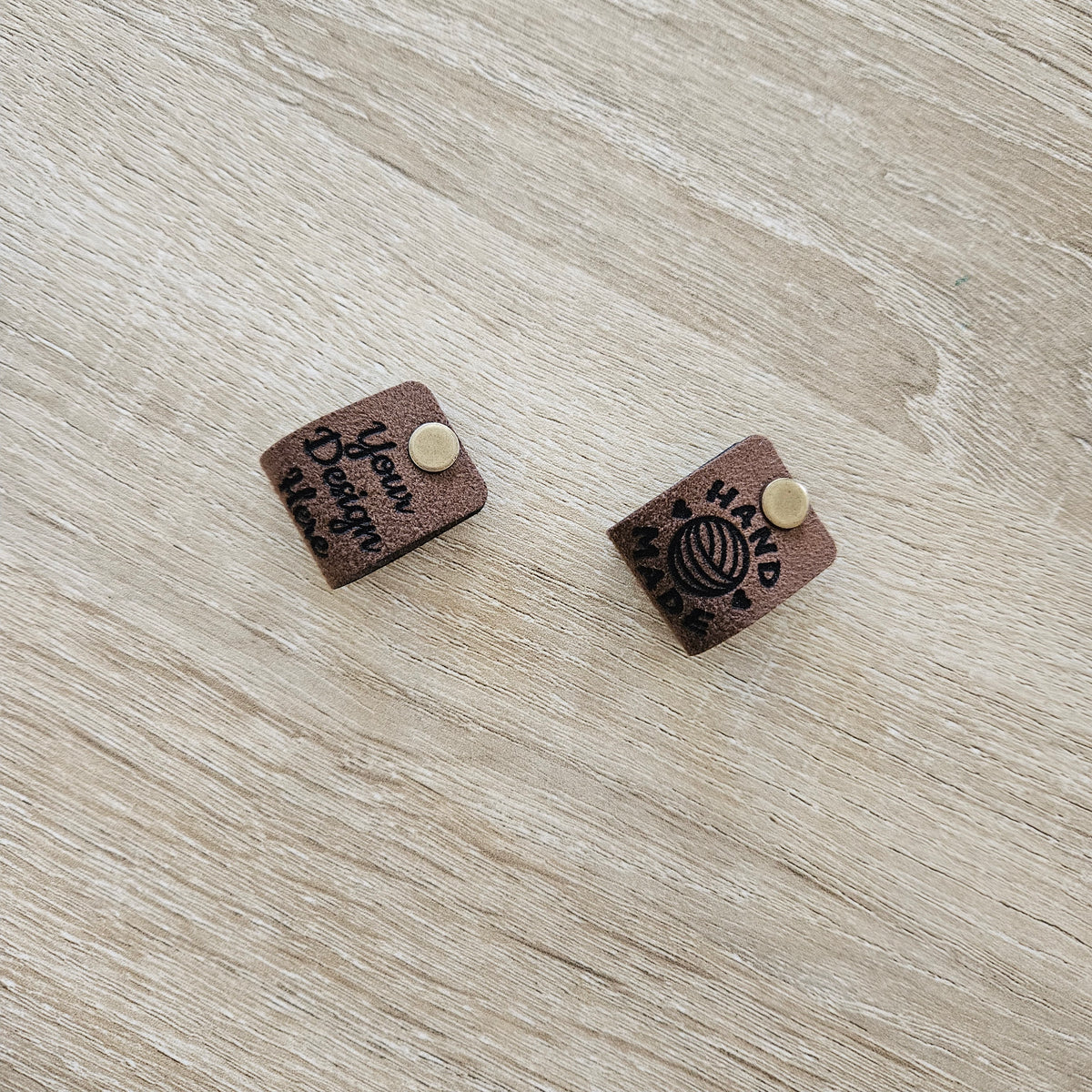 Custom Ultrasuede Tags & Patches - Brown