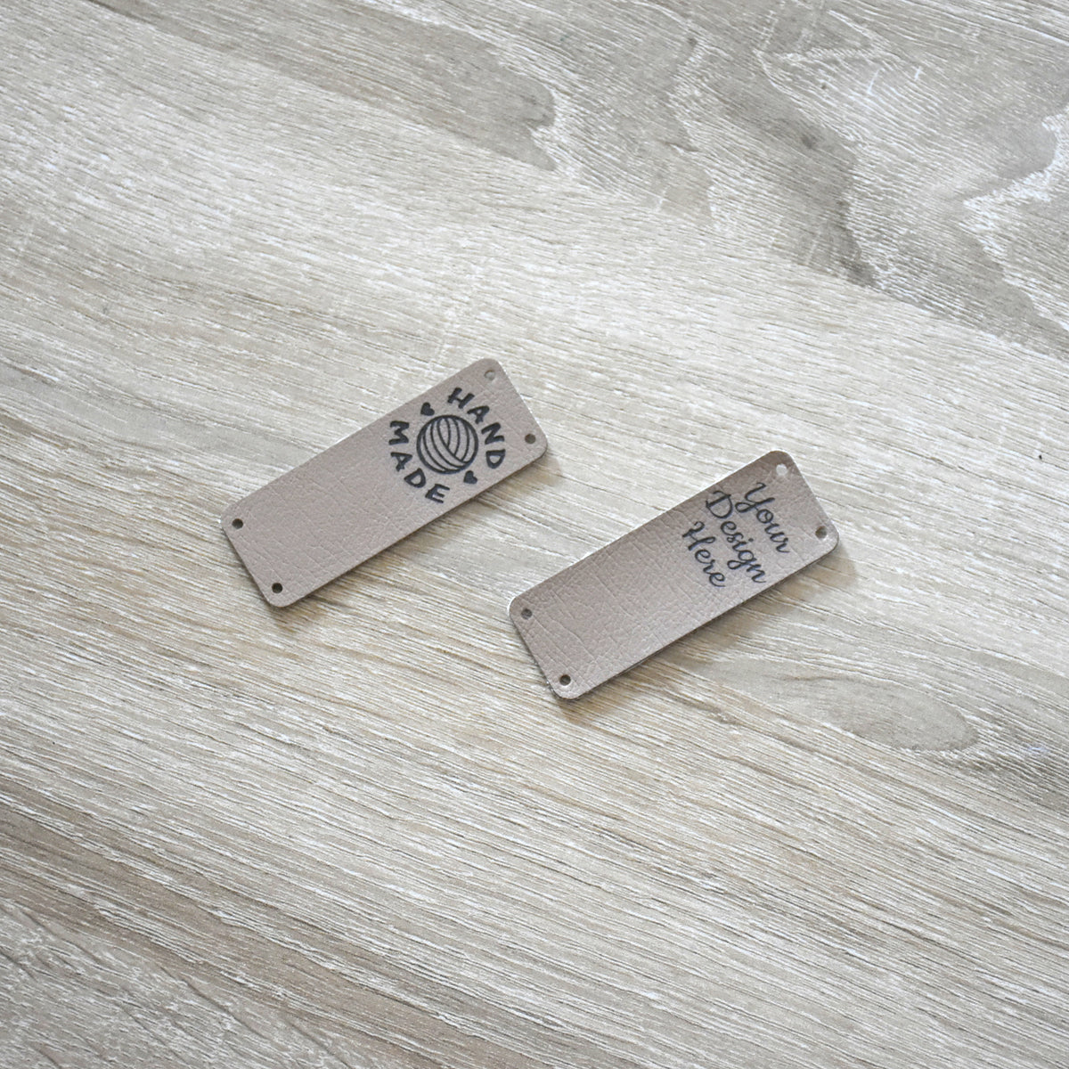 Custom Ultraleather Sew-On Tags - Cashmere