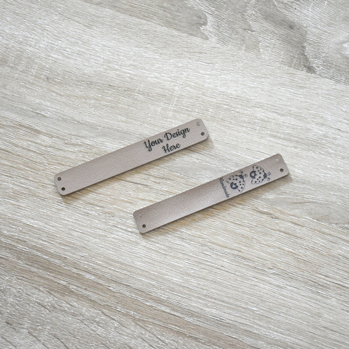 Custom Ultraleather Sew-On Tags - Cashmere