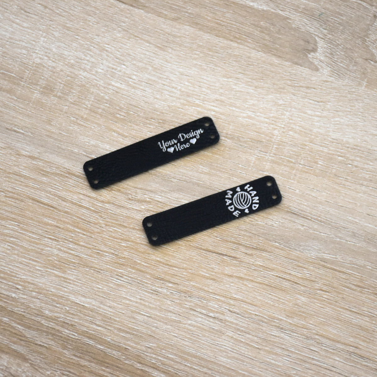 RE - ORDER - Metallic Inlay Sew-On Tags - Black