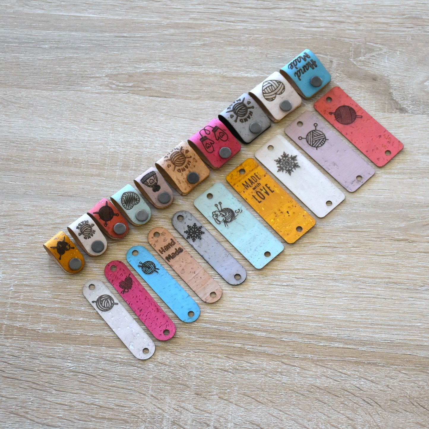 Pre-Made Cork Rivet Tags - Variety Pack