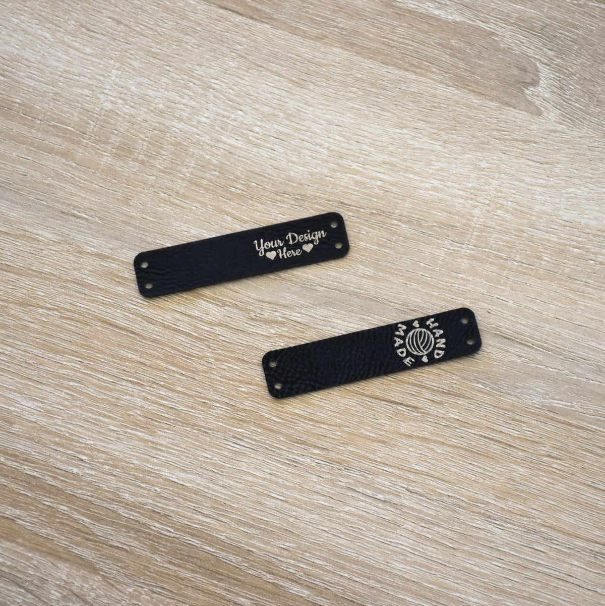 RE - ORDER - Metallic Inlay Sew-On Tags - Black