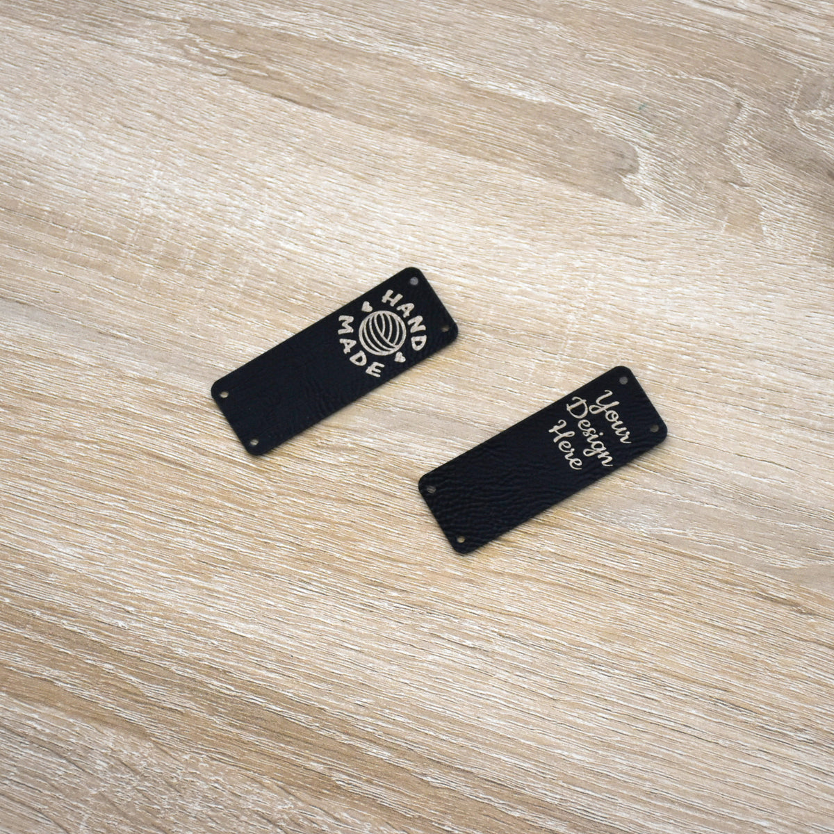 RE - ORDER - Metallic Inlay Sew-On Tags - Black