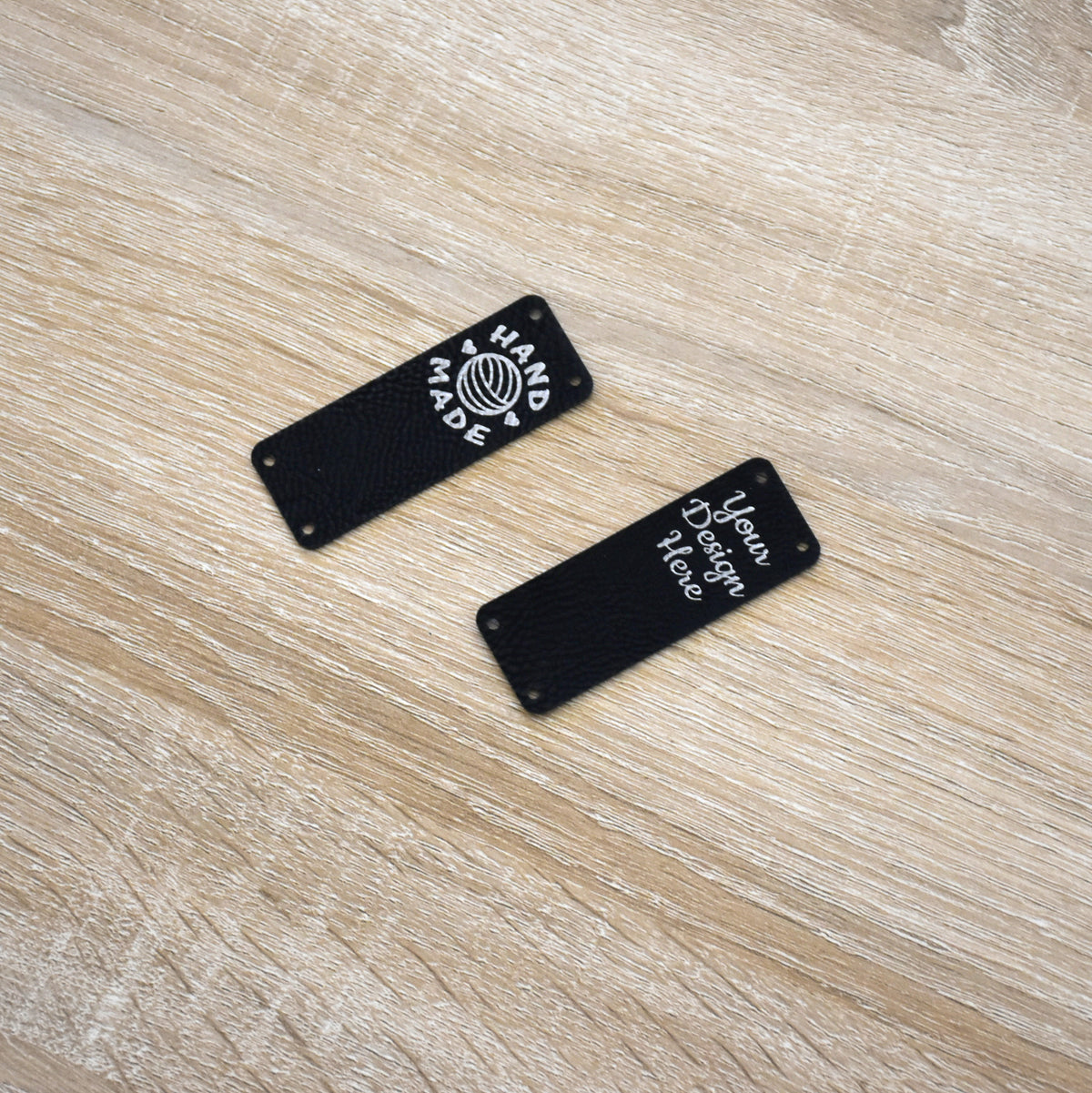 RE - ORDER - Metallic Inlay Sew-On Tags - Black