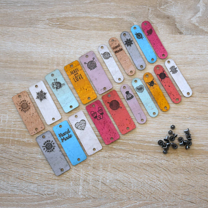 Pre-Made Cork Rivet Tags - Variety Pack
