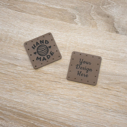 Custom Ultraleather Tags & Patches - Coffee