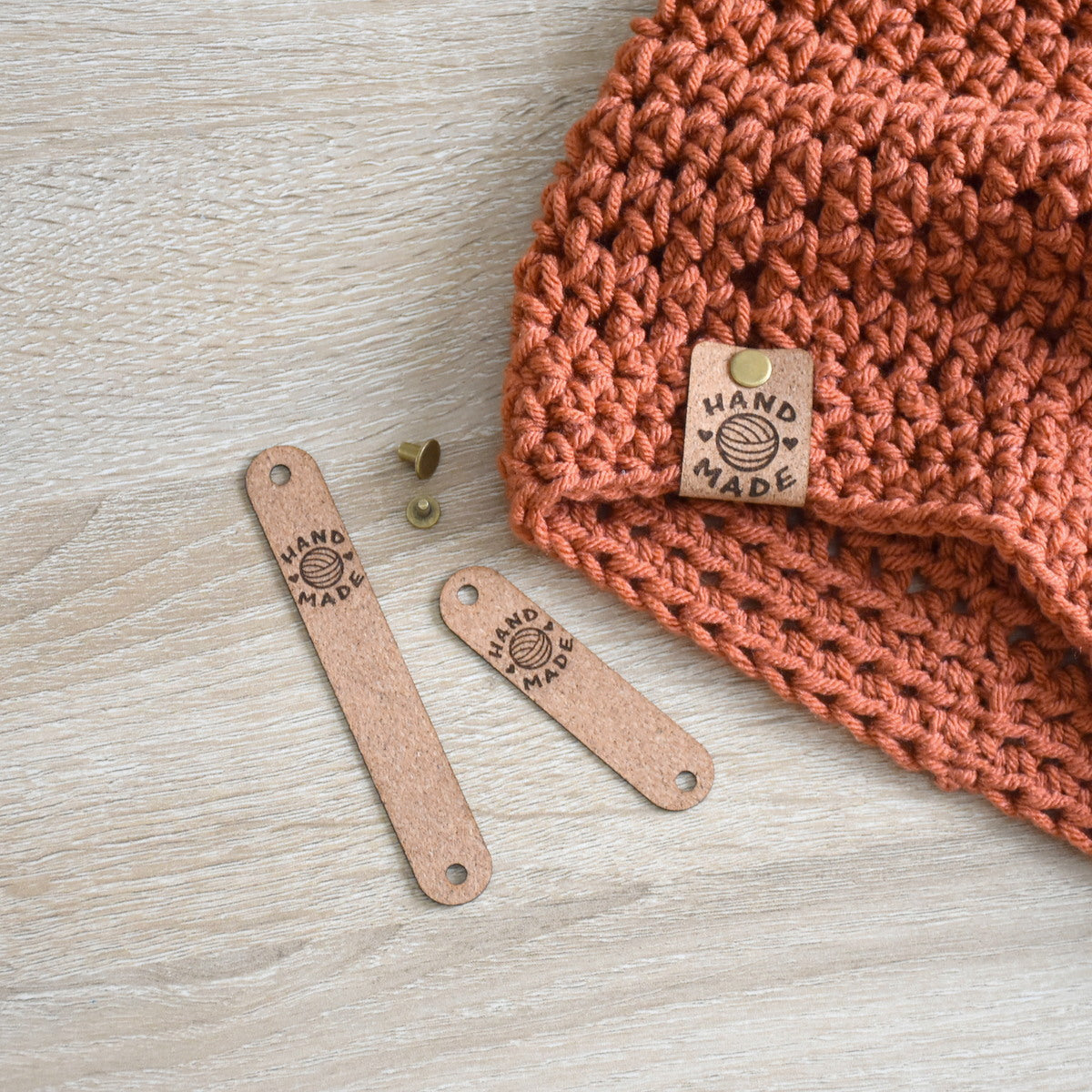 PRE - MADE Natural Cork Rivet Tags