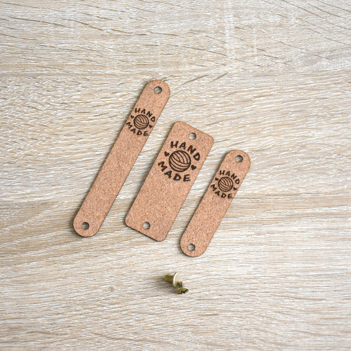 PRE - MADE Natural Cork Rivet Tags