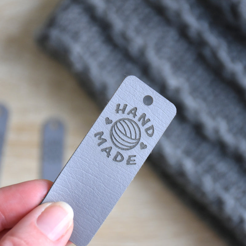 PRE - MADE Ultraleather Rivet Tags - Granite
