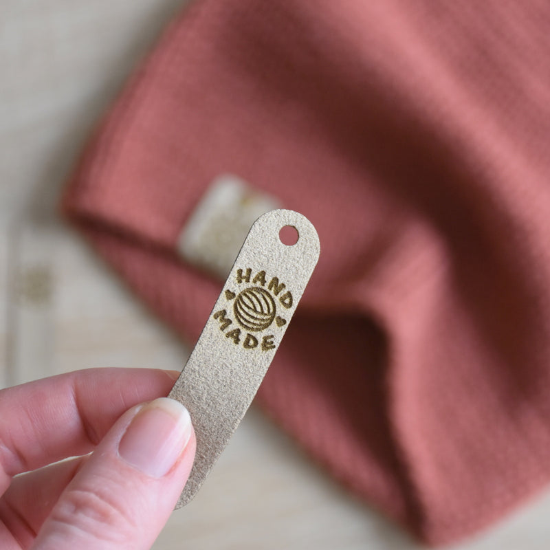 PRE - MADE Ultrasuede Rivet Tags - Sahara
