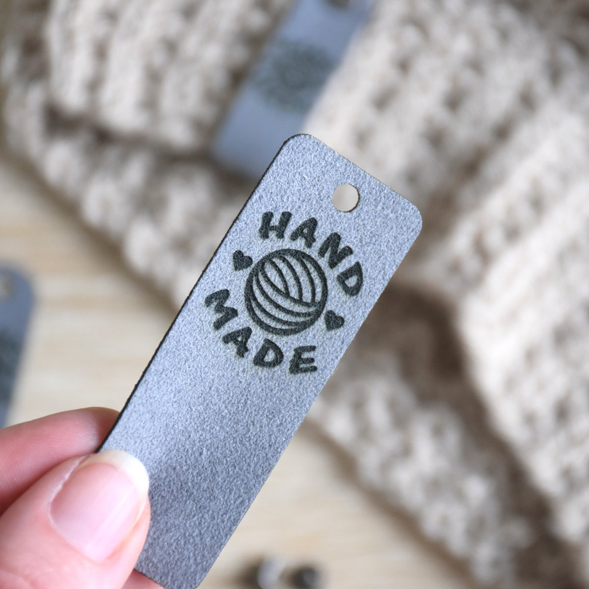PRE - MADE Ultrasuede Rivet Tags - Pewter