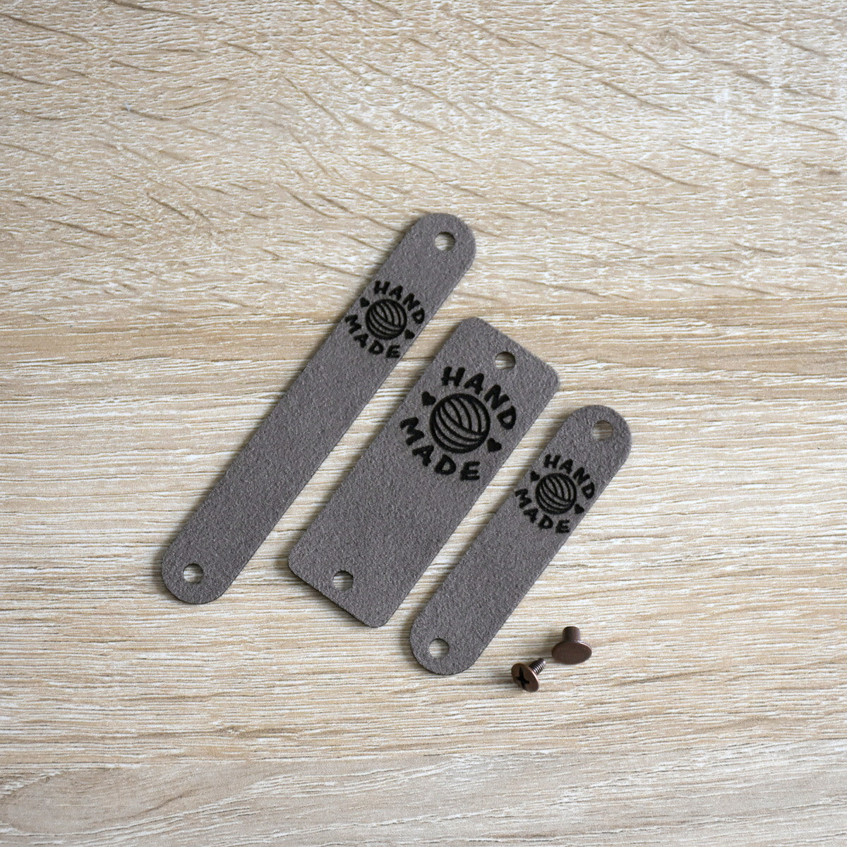 PRE - MADE Ultrasuede Rivet Tags - Beaver
