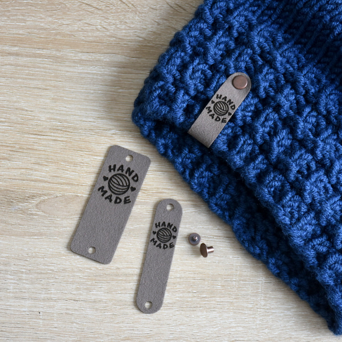 PRE - MADE Ultrasuede Rivet Tags - Beaver