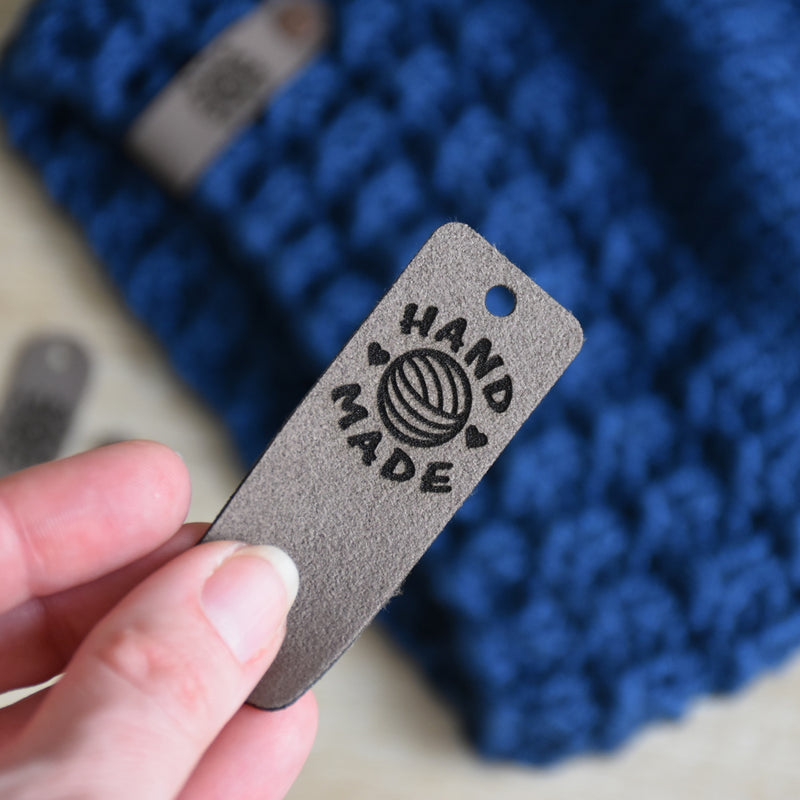 PRE - MADE Ultrasuede Rivet Tags - Beaver