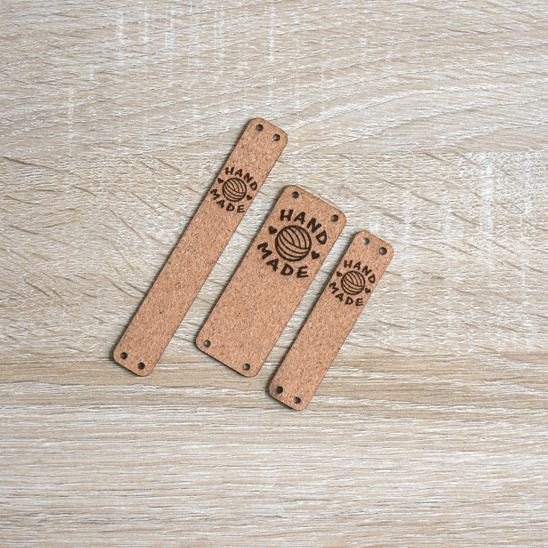 PRE - MADE Natural Cork Sew-On Tags