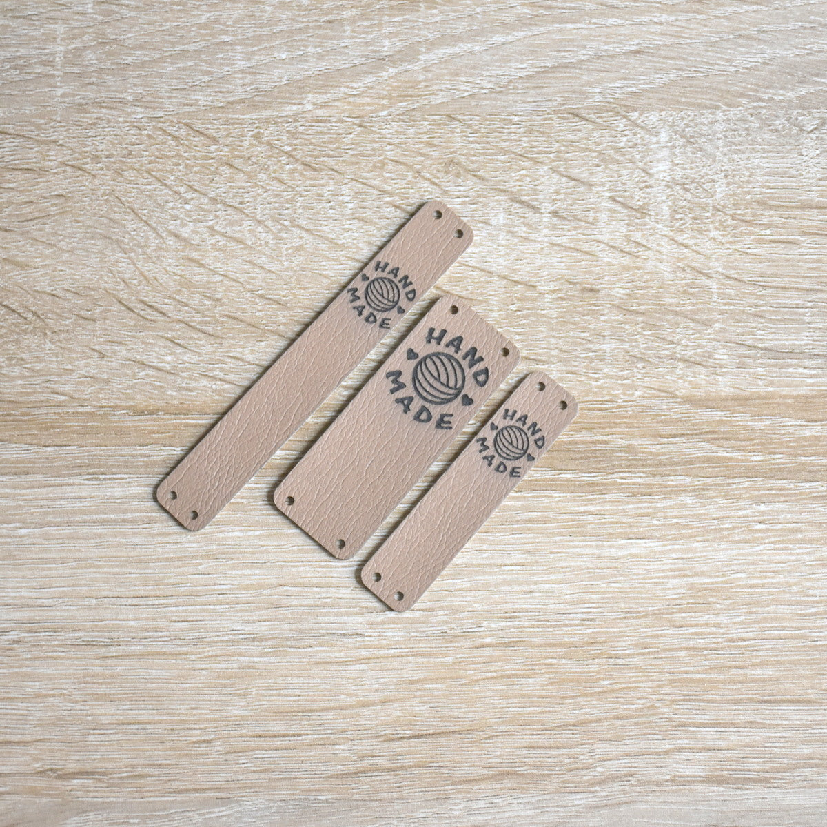 PRE - MADE Ultraleather Sew-On Tags - Cashmere