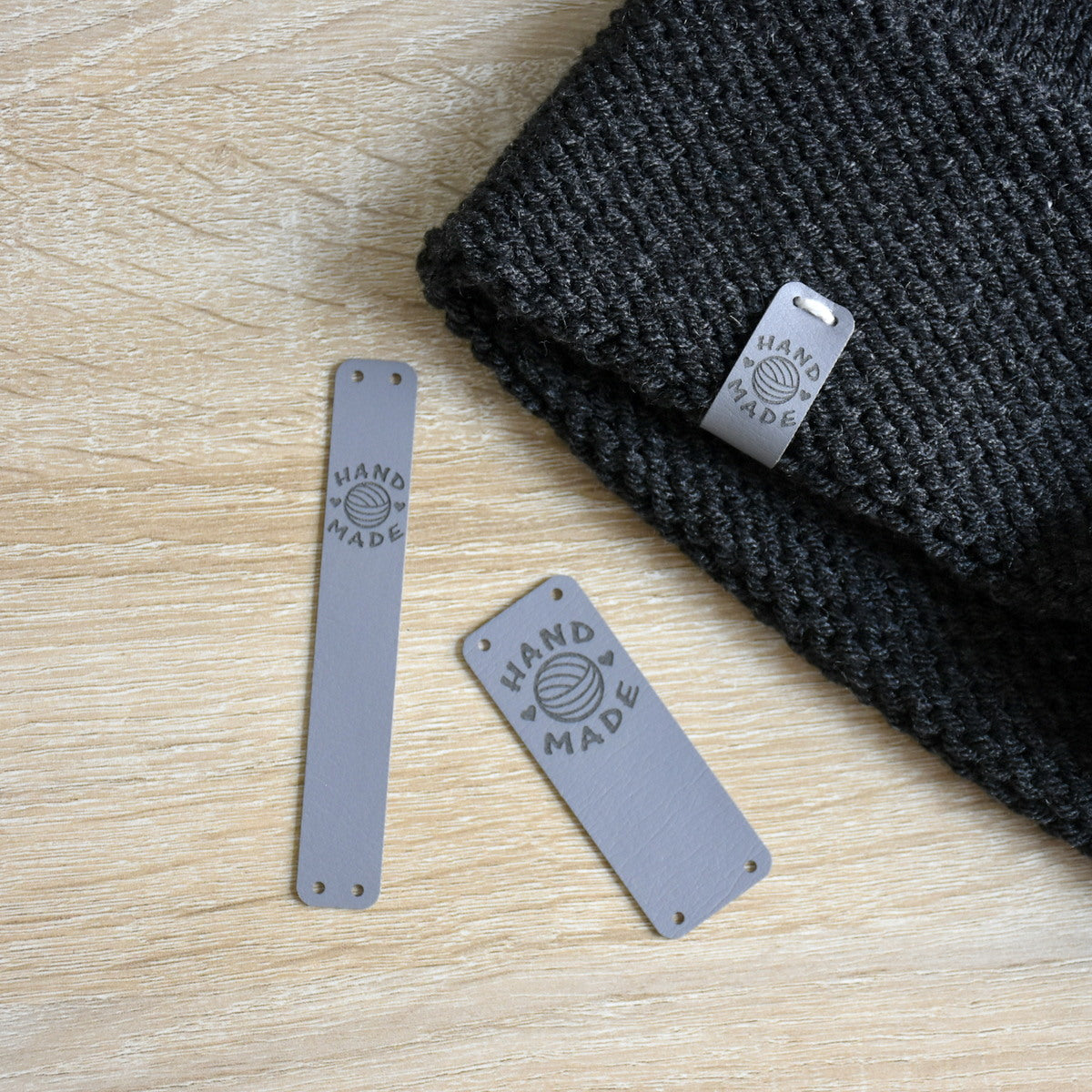 PRE - MADE Ultraleather Sew-On Tags - Granite