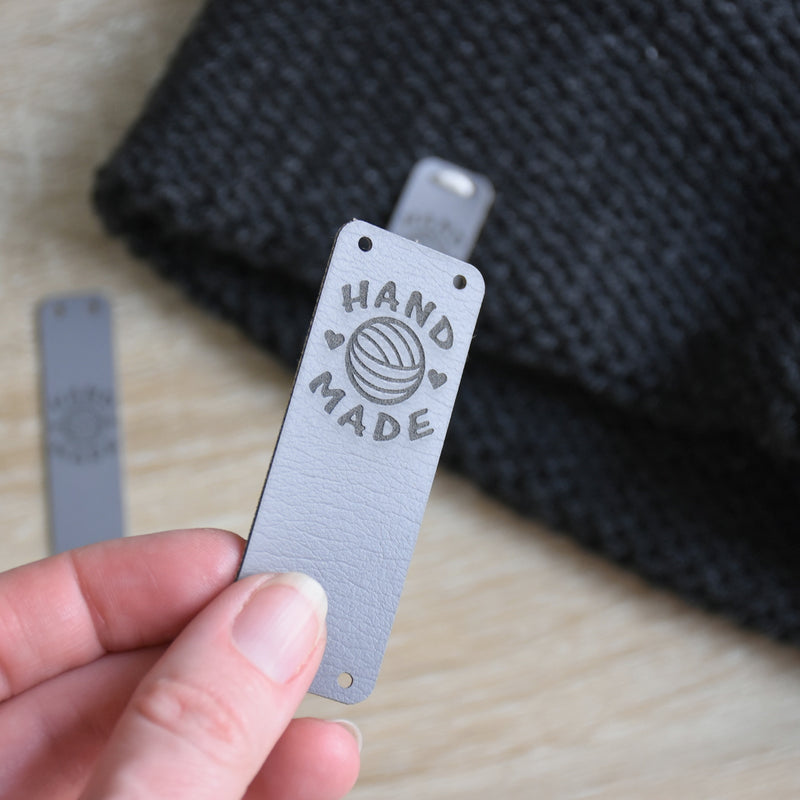 PRE - MADE Ultraleather Sew-On Tags - Granite