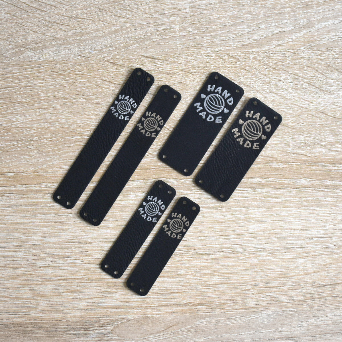 PRE - MADE Metallic Inlay Sew-On Tags - Black
