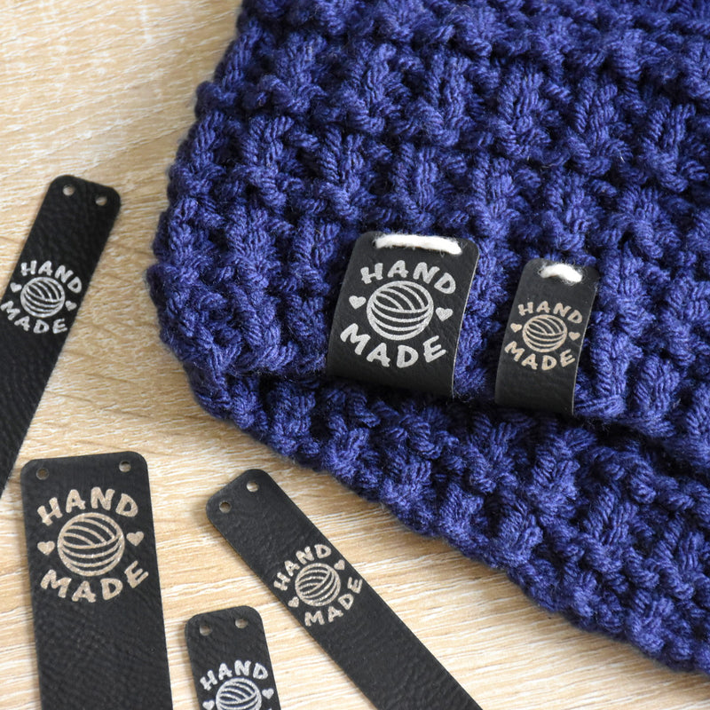 PRE - MADE Metallic Inlay Sew-On Tags - Black