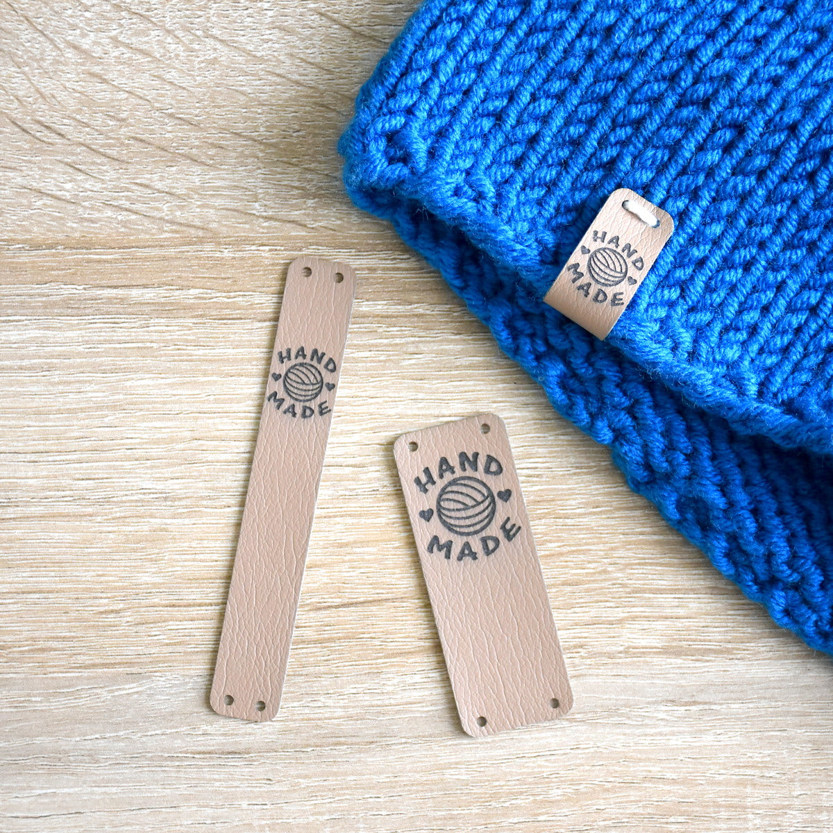PRE - MADE Ultraleather Sew-On Tags - Cashmere