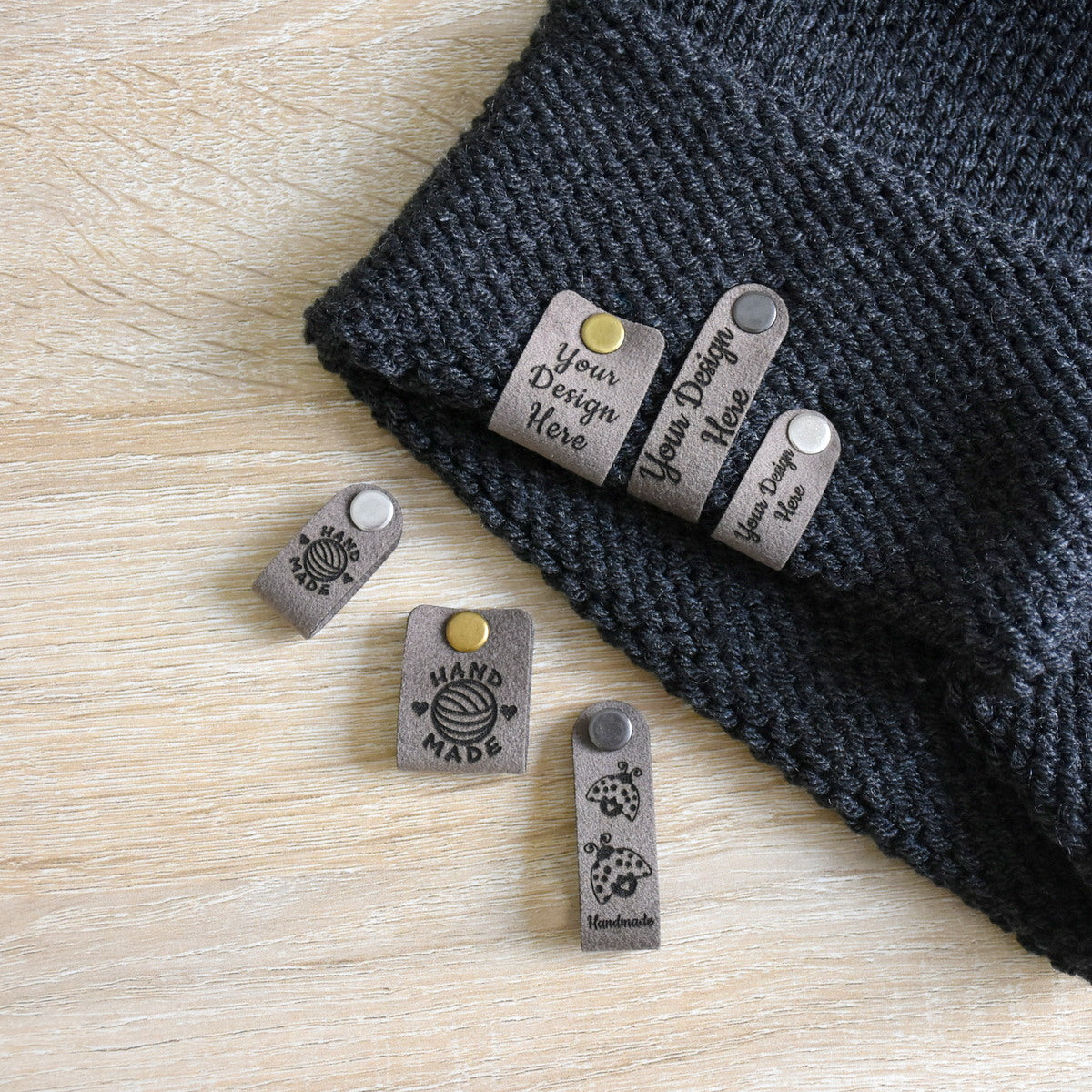 RE - ORDER - Ultrasuede Rivet Tags - Beaver