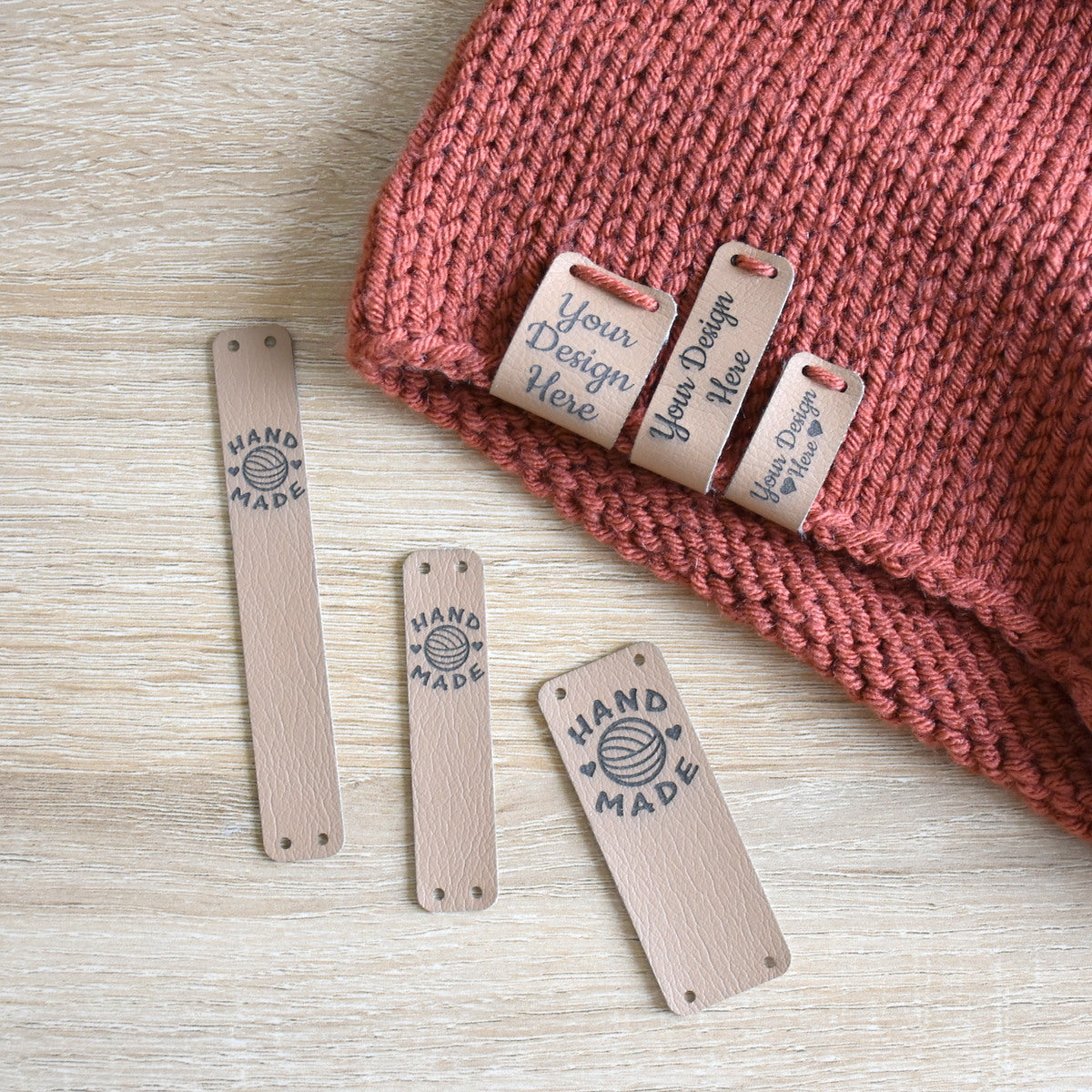 RE-ORDER - Ultraleather Sew-On Tags - Cashmere
