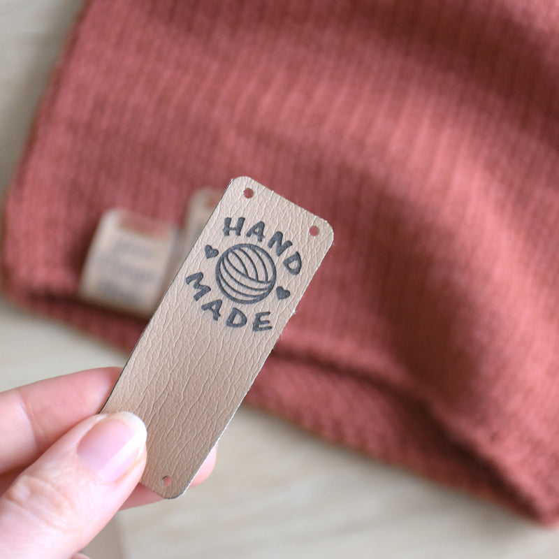 RE-ORDER - Ultraleather Sew-On Tags - Cashmere