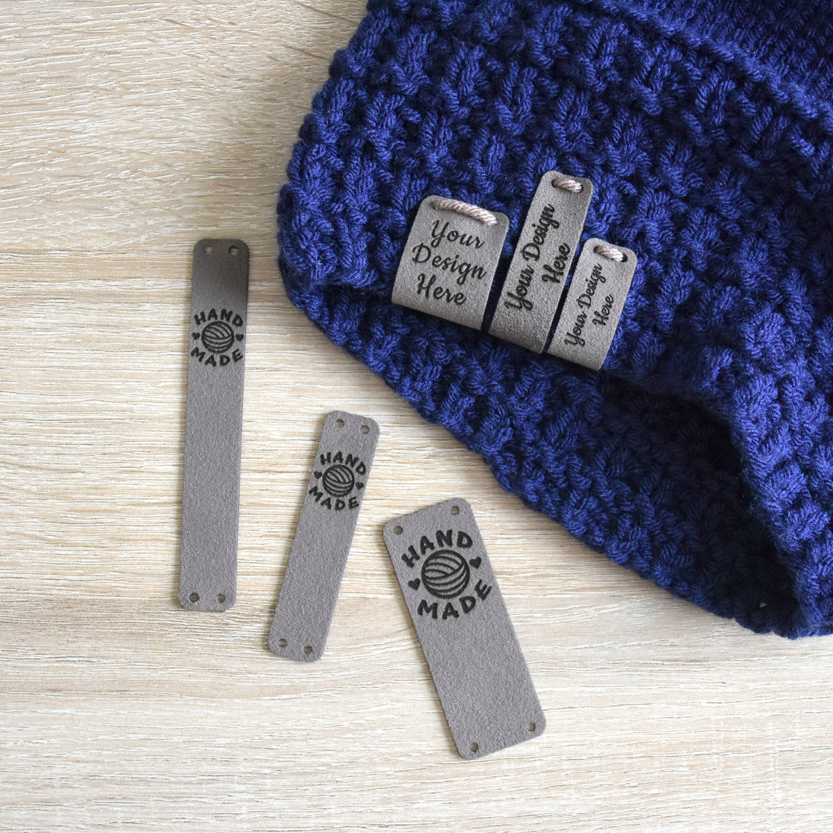 RE-ORDER - Ultrasuede Sew-On Tags - Beaver