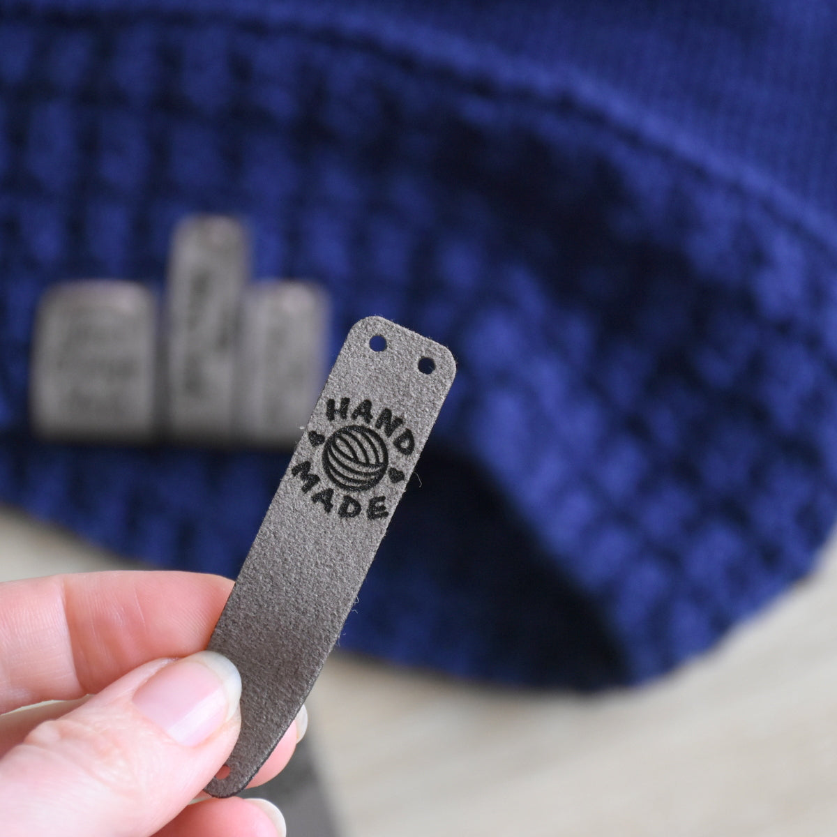 RE-ORDER - Ultrasuede Sew-On Tags - Beaver