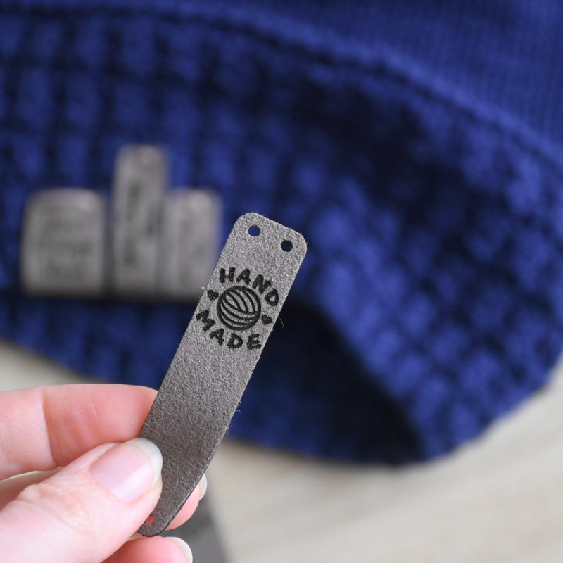 RE-ORDER - Ultrasuede Sew-On Tags - Beaver