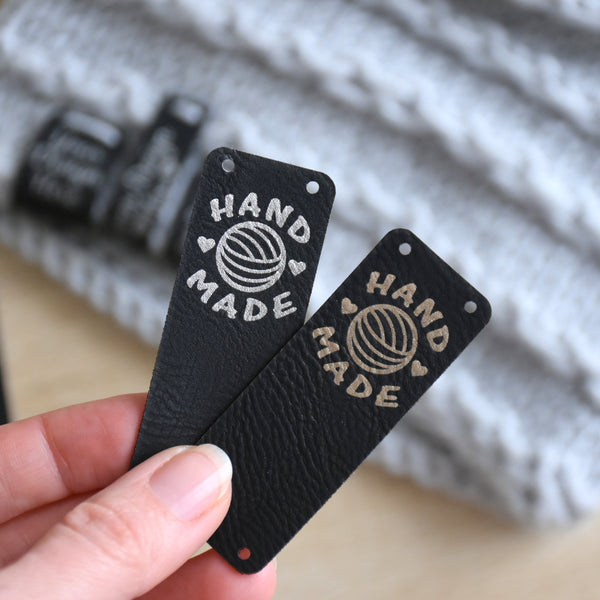 RE - ORDER - Metallic Inlay Sew-On Tags - Black