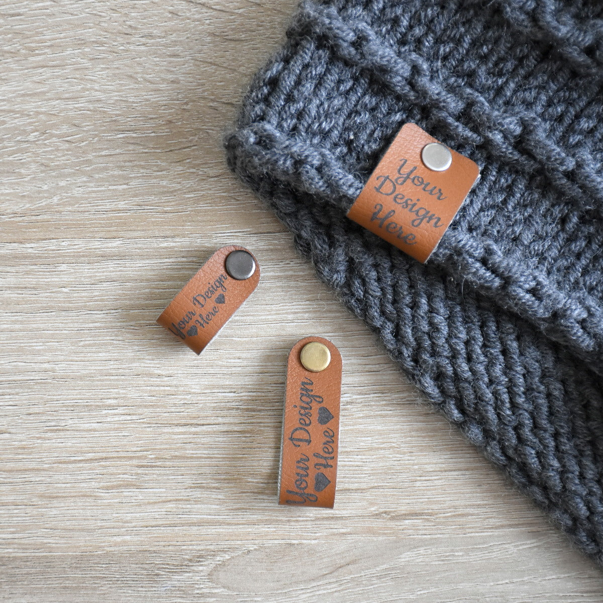 Custom Ultraleather Rivet Tags - Curry