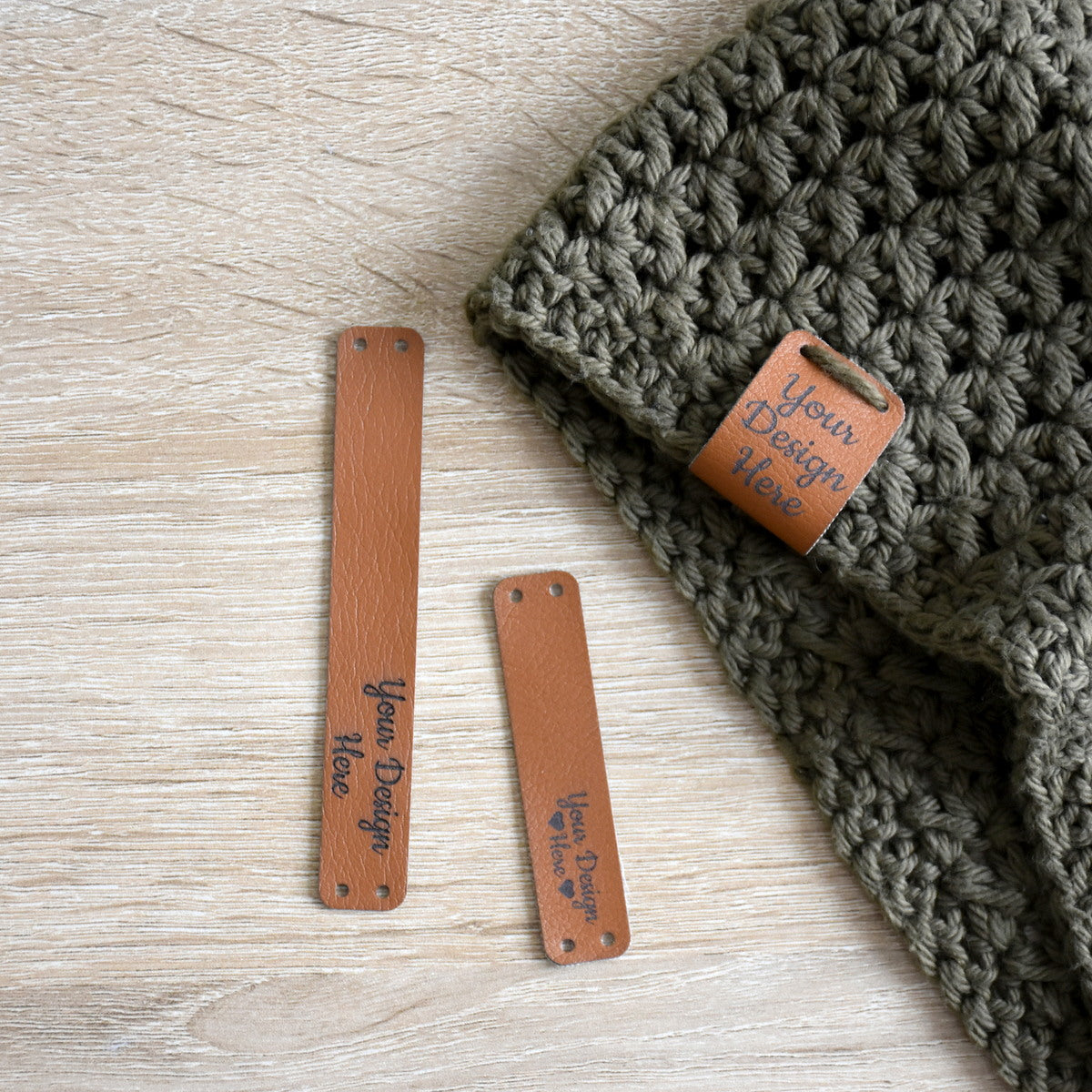 Custom Ultraleather Sew-On Tags - Curry