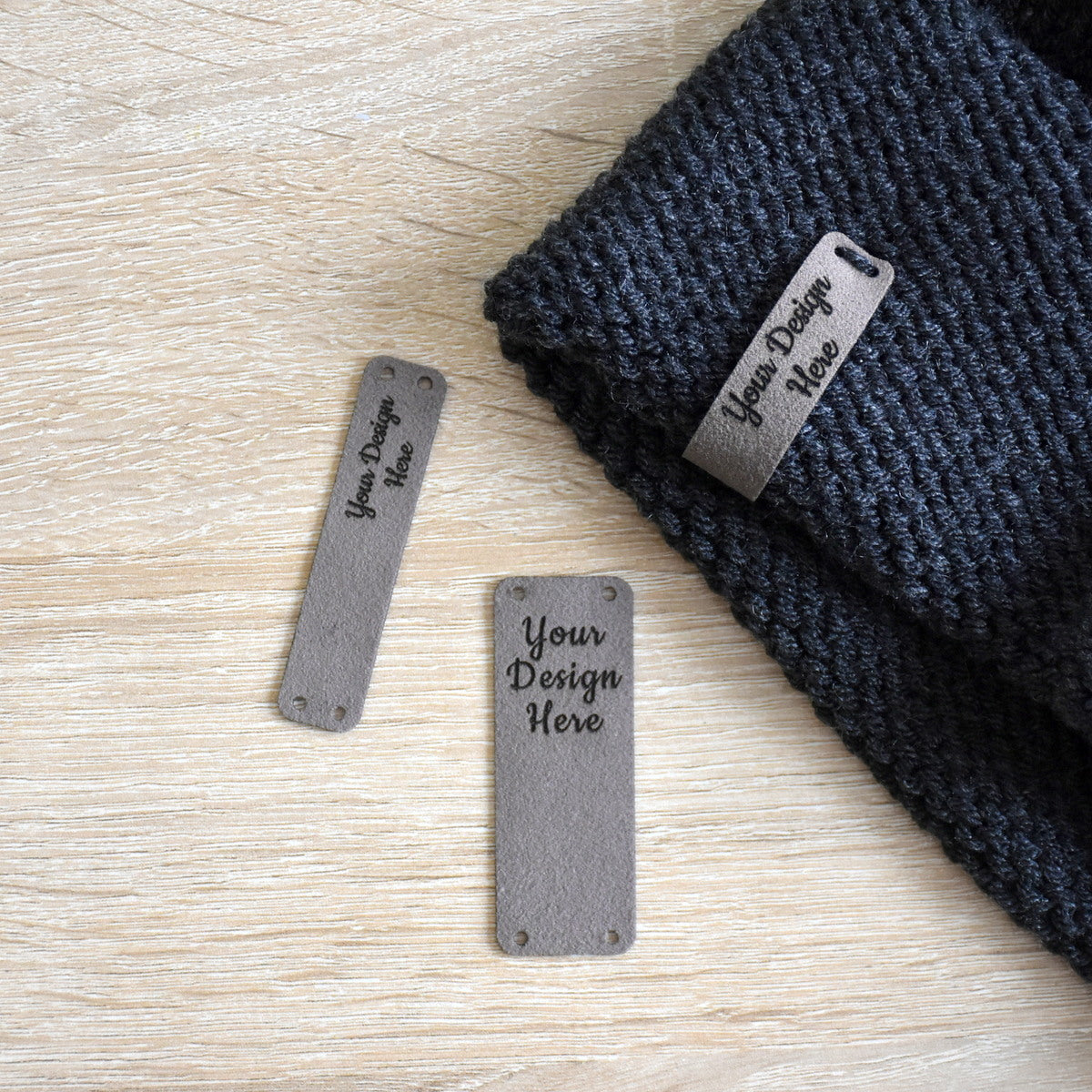 Custom Ultrasuede Sew-On Tags - Beaver